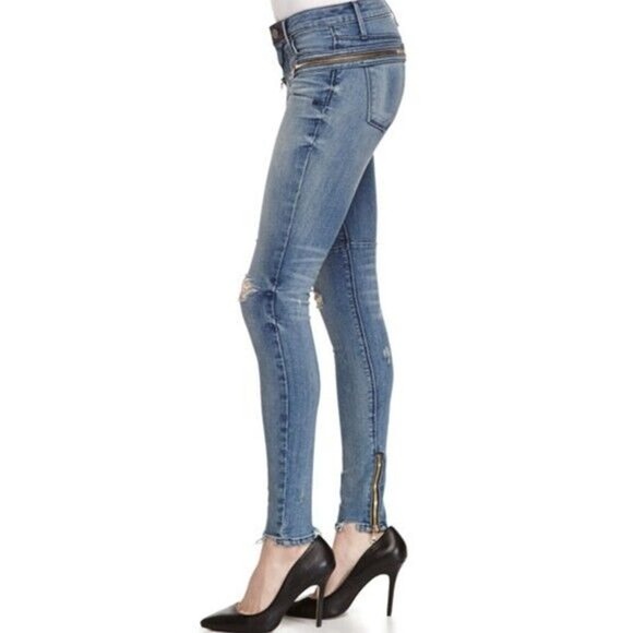 RTA Road to Awe The Jagger Frayed Zip Skinny Jeans *ALTERED* - Picture 2 of 14